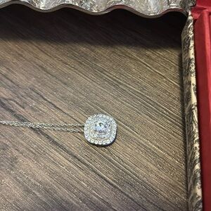White Sapphire Sterling Silver Necklace New!